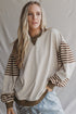 Striped Colorblock Patchwork Drop Shoulder Sweatshirt